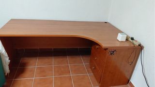 Mesa de oficina con cajones 2x120cm