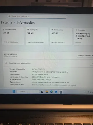 Portátil 14" HP 14S-DQ1003NS Intel Core i5