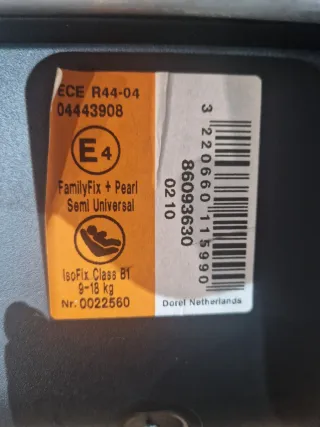 Silla coche Bebéconfort Isofix Grupo 1