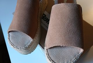 Alpargatas cuña Refresh beige/marrón T37