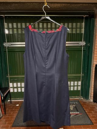 Vestito CONTINUA blu con scozzese