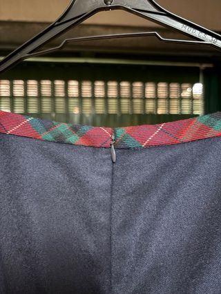 Vestito CONTINUA blu con scozzese