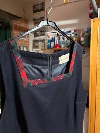 Vestito CONTINUA blu con scozzese