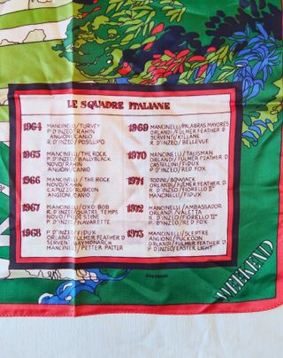 Foulard Bolaffi vintage Piazza di Siena, Rostagno