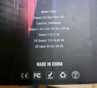 Arrancador Batería Coche Portátil YABER