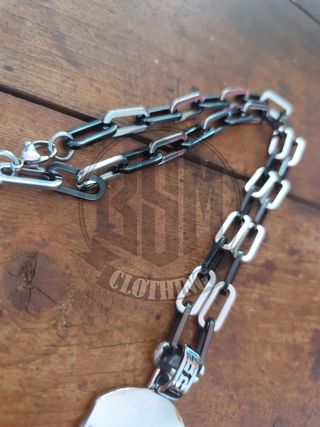 Collana bicolore Harley Davidson Teschio silver