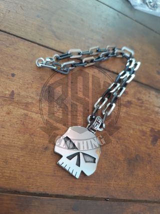 Collana bicolore Harley Davidson Teschio silver