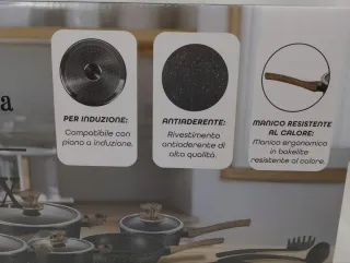 Set 15 Pentole Bavaria Cucina Woodix Induzione