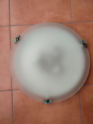 Plafón de techo cristal y metal