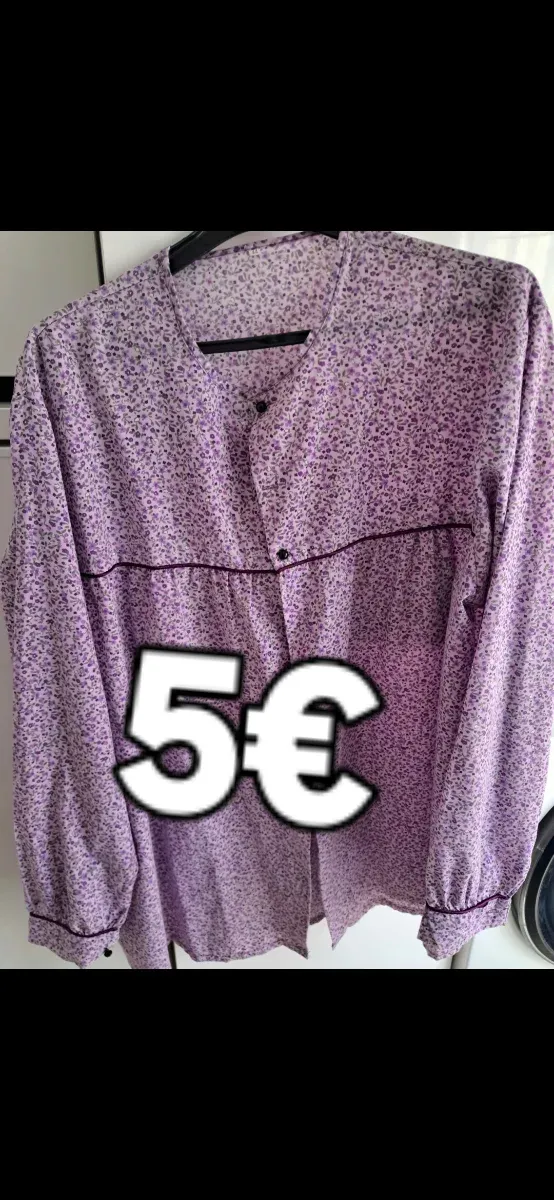 Blusón fallero morado y blanco