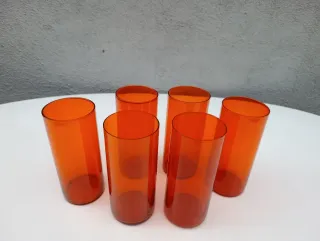 Vasos de cristal rojo Bohemia