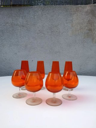 Cristalería de cristal rojo Bohemia