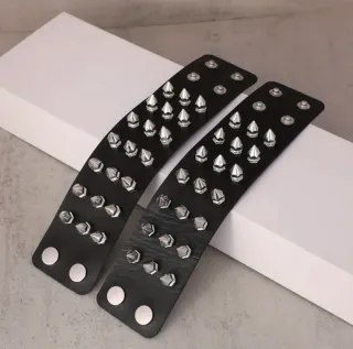 Coppia Bracciale rock borchie punk rave metal emo