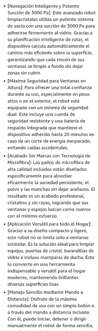 Robot Limpiacristales POWELL 3000Pa