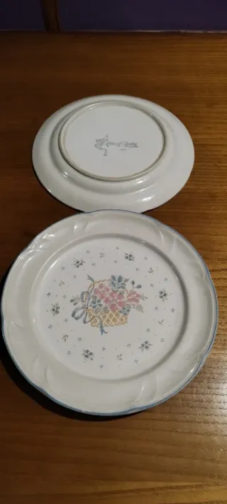 2 Platos Porcelana Country Basket