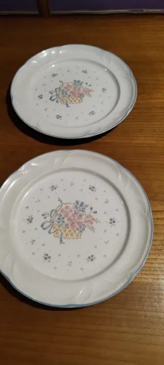 2 Platos Porcelana Country Basket