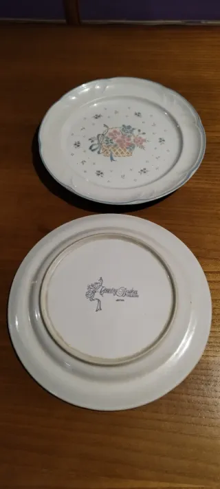2 Platos Porcelana Country Basket