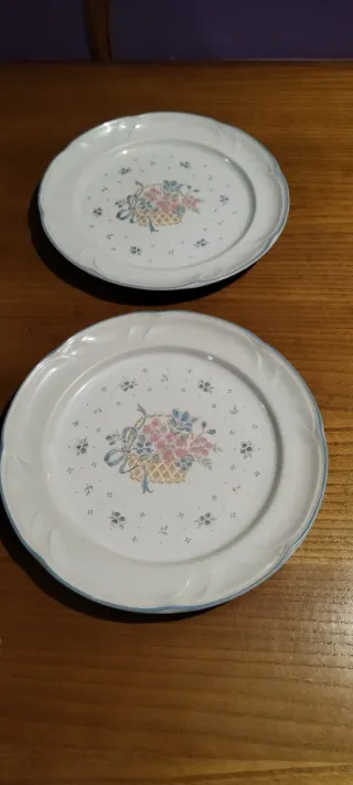 2 Platos Porcelana Country Basket
