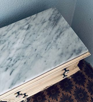 Mesitas de noche vintage mármol y madera