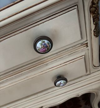 Mesitas de noche vintage mármol y madera