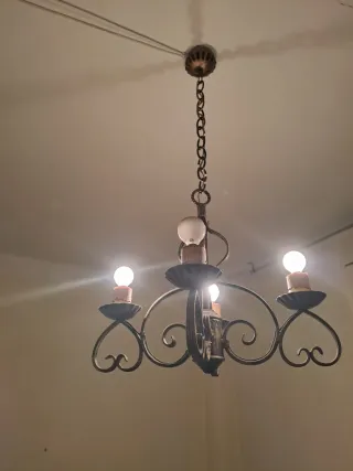 Lámpara forja artesanal globo