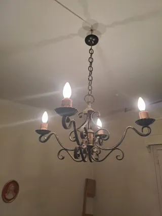 Lámpara forja artesanal globo