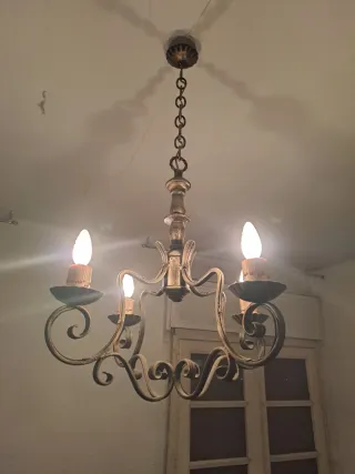 Lámpara forja artesanal globo