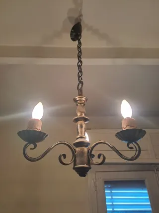 Lámpara forja artesanal globo