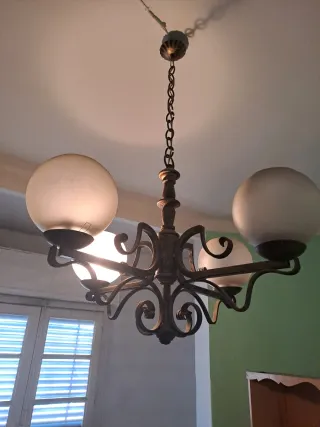 Lámpara forja artesanal globo