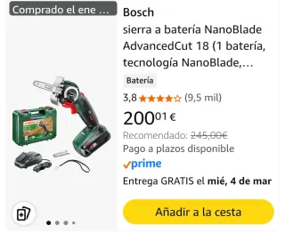 Sierra Bosch AdvancedCut 18 a batería