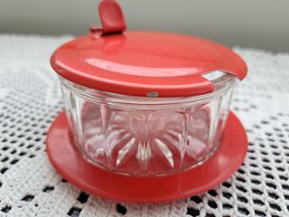 Formaggiera vintage anni 70 vetro e metallo