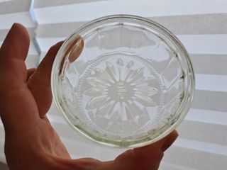 Formaggiera vintage anni 70 vetro e metallo