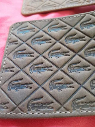 Billetera de piel Lacoste marrón 2 modelos, elije