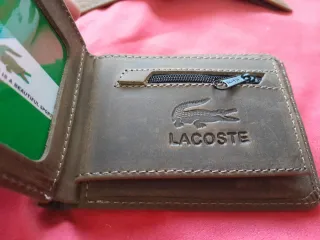Billetera de piel Lacoste marrón 2 modelos, elije