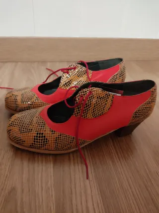 Zapatos de baile flamenco piel serpiente