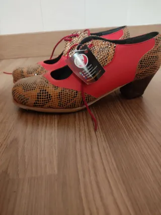 Zapatos de baile flamenco piel serpiente