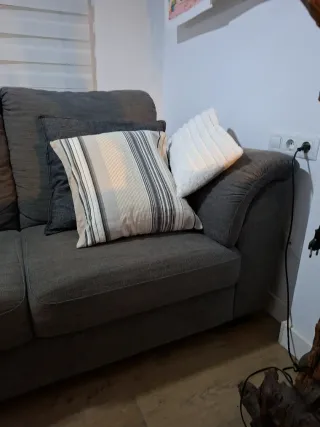 Sofá 2 plazas Ikea tela gris.