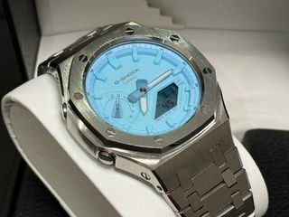 G-Shock GA-2100 Mod Reloj Azul y Plateado