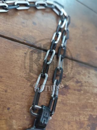 Collana bicolore Harley Davidson Teschio nero