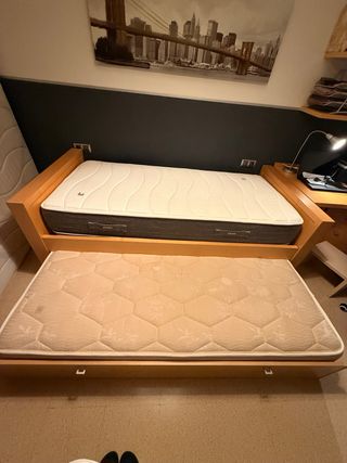 Cama nido + 2 colchones de 90x190