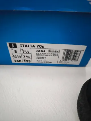 Tenis Adidas Italia Negro Blanco, talla 41 1/2