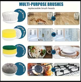 Cepillo Eléctrico Limpieza Multifuncional