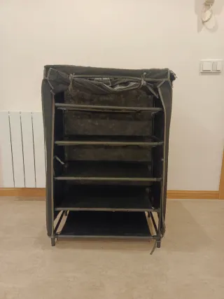 Zapatero organizador de tela y metal