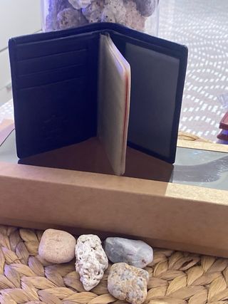 Tarjetero Piel Búfalo Negro