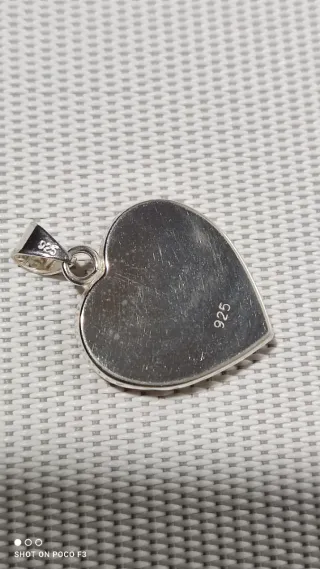 Colgante Corazón Ámbar Báltico Plata 925.