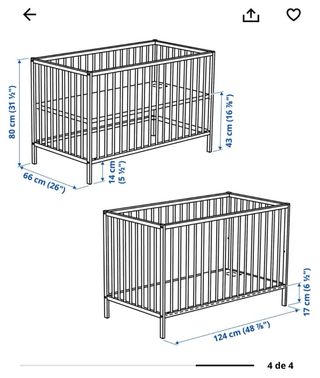 Cuna Ikea Madera Haya 60x120cm