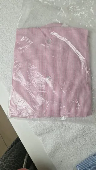 Bata Guardería Cuadros Azul Talla 7 y rosa