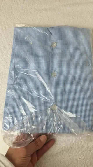 Bata Guardería Cuadros Azul Talla 7 y rosa