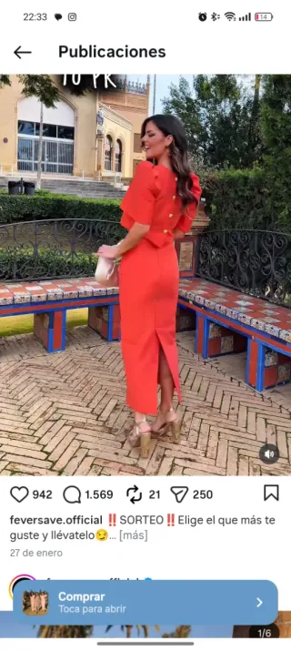 Conjunto Top y Falda Rojo sin estrenar