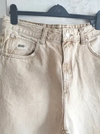 Pantalón vaquero ancho Pull&Bear beige 46